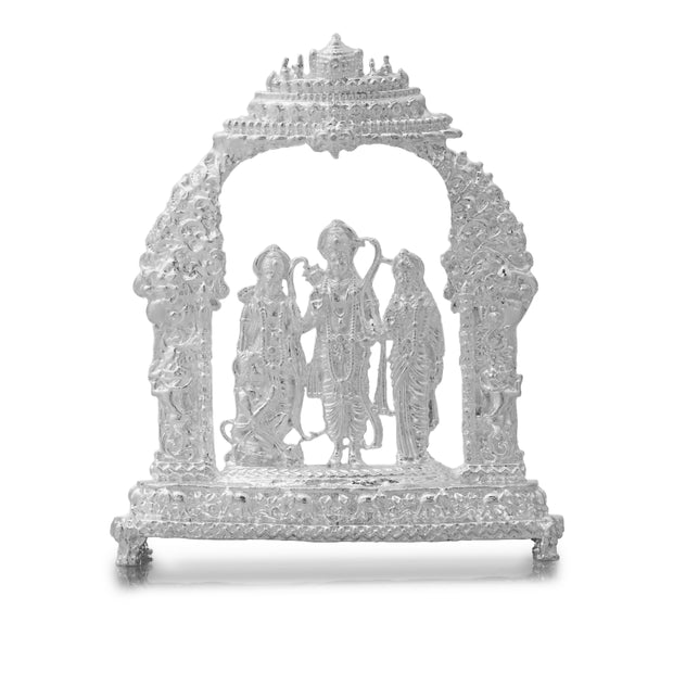 Ram Darbar Idol with Ornate Arch – Handcrafted Shri Ram, Sita, Lakshman & Hanuman Murti