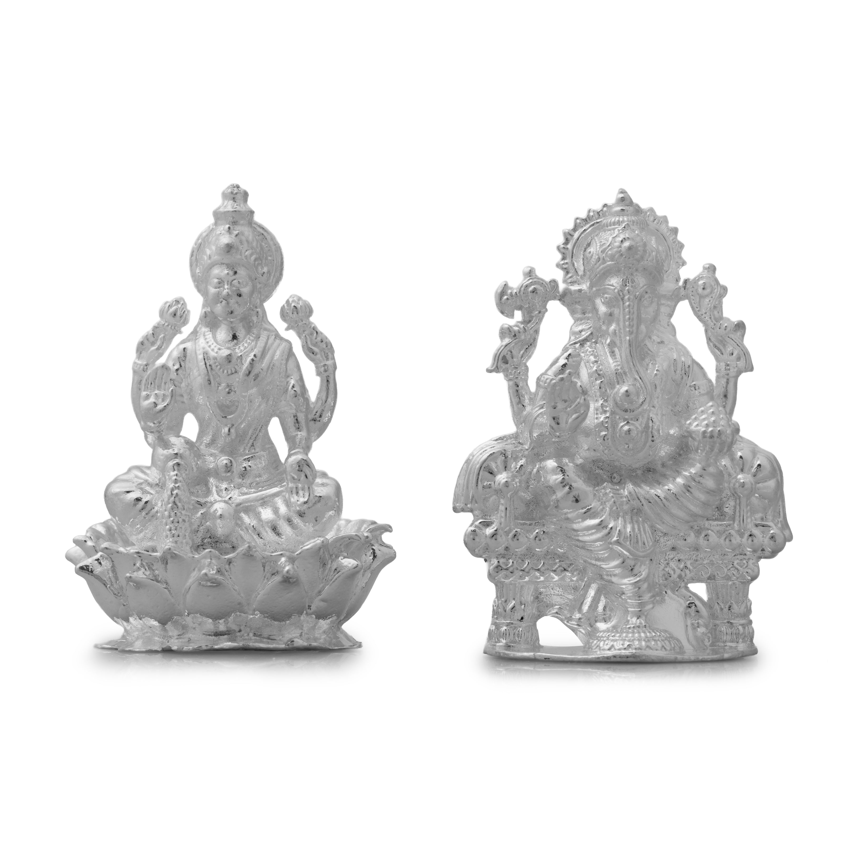 Lakshmi Ganesha Idol Set – Handcrafted Prosperity & Wisdom Murti for Pooja & Gifting