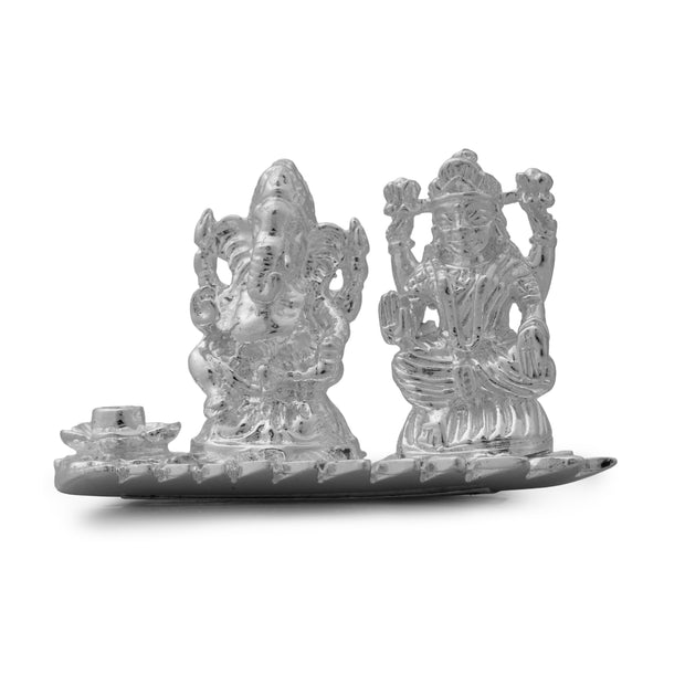 Lakshmi Ganesha Idol Set – Handcrafted Prosperity & Wisdom Murti for Pooja & Gifting