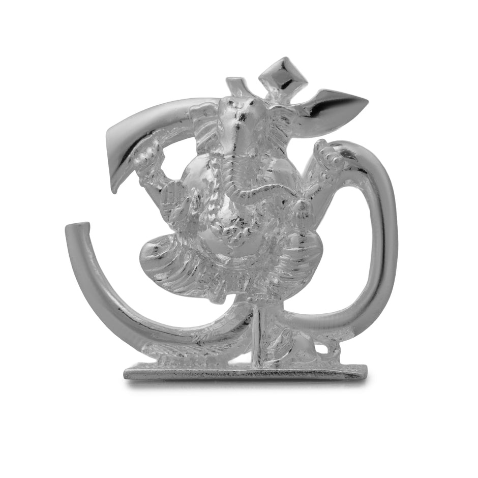 Divine Om Ganesh Brass Idol | Energized Lord Ganesha Aum Murti for Home, Office & Pooja