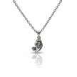 My Guru Ji silver plated brass Lord Ganesha pendant featuring an artistic Om swirl design for spiritual daily wear.