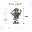 My Guru Ji miniature standing Panchmukhi Hanuman idol in premium brass with a polished silver finish and 38mm height.