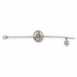 My Guru Ji silver-plated brass bracelet featuring a central Guru Ji portrait charm and a small trident symbol