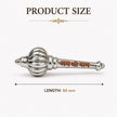 My Guru Ji 60mm silver finish brass Hanuman Gada with orange Jai Shri Ram engraving for car dashboard or home puja