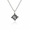 My Guru Ji silver plated brass Om pendant featuring a traditional circular spiritual motif on a metal chain