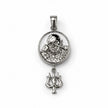 My Guru Ji silver finish brass pendant featuring a sacred Guru Ji portrait and a Trishul charm for spiritual protection