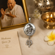Shukrana Guru Ji Trishul Pendant | Bade Mandir Guru Ji Brass Pendant with Silver Finish